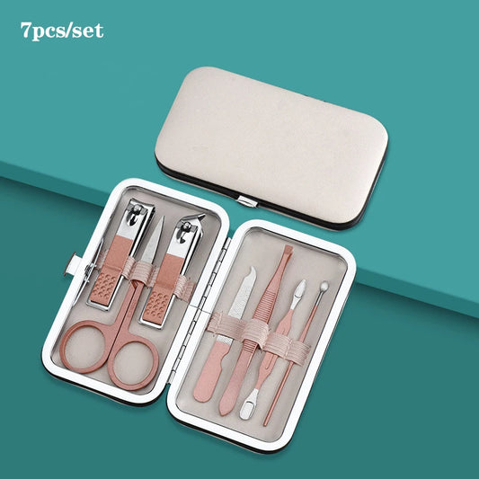 7/10/12/16/18Pcs/Set Stainless Steel Manicure Set Professional Nail Clipper Kit of Pedicure Tools Ingrown Toenail Trimmer