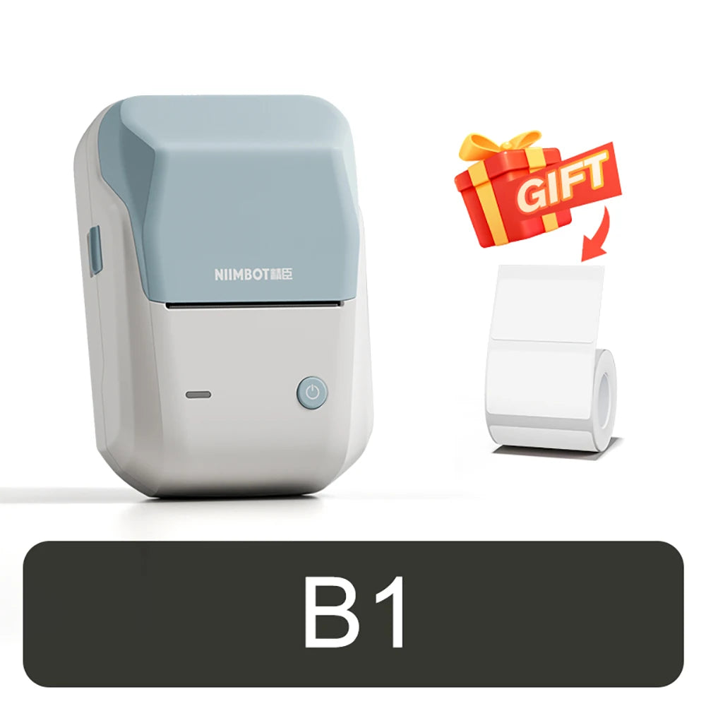 B1 Portable Thermal Printer with Tapes 2 Inch Adhesive Label Printer Mini Bluetooth Sticker Maker Support Smartphones PC