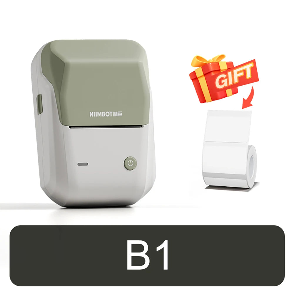 B1 Portable Thermal Printer with Tapes 2 Inch Adhesive Label Printer Mini Bluetooth Sticker Maker Support Smartphones PC