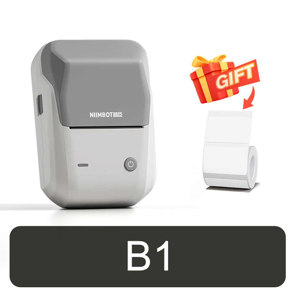 B1 Portable Thermal Printer with Tapes 2 Inch Adhesive Label Printer Mini Bluetooth Sticker Maker Support Smartphones PC