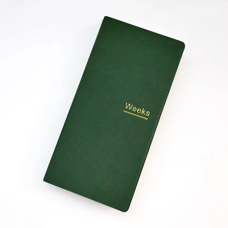Weekly Jounal Notebook Simple PU Leather Planner Work Student Schedule Time Management Weeks Notebook