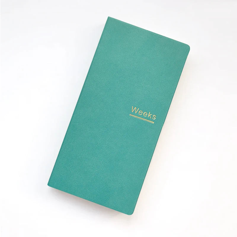 Weekly Jounal Notebook Simple PU Leather Planner Work Student Schedule Time Management Weeks Notebook